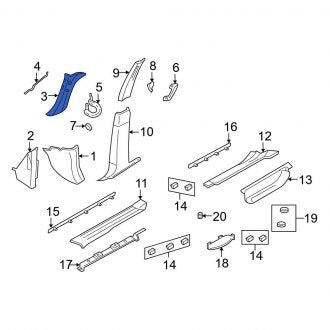 New OEM Right Body A-Pillar Trim Panel Fits, 2007-2011 Ford Expedition - Part # 7L1Z7803598AA
