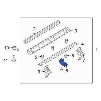 New OEM Center Left Running Board Reinforcement Bracket Fits, 2007-2009 Ford Expedition - Part # 6L1Z16N463AB