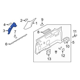 New OEM Left Body D-Pillar Trim Panel Fits, 2007-2014 Ford Expedition - Part # 7L1Z7831011BA