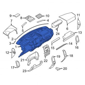 New OEM Dashboard Panel Fits, 2018-2019 Ford Expedition - Part # JL1Z7804320DE