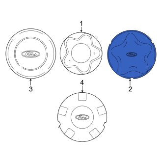 New OEM Wheel Cap Fits, 1997-1999 Ford Expedition - Part # XL3Z1130EA