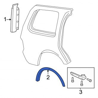 New OEM Rear Left Wheel Arch Molding Fits, 1997-2002 Ford Expedition - Part # 2L1Z7829165AAPTM