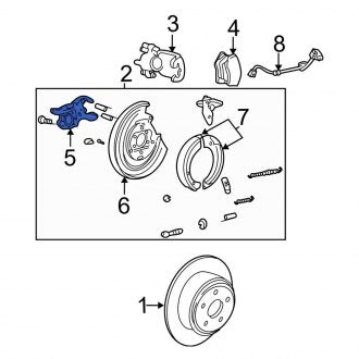 New OEM Rear Left Outer Disc Brake Caliper Bracket Fits, 1997-2002 Ford Expedition - Part # F75Z2B583AA