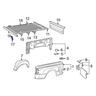 New OEM Rear Truck Bed Floor Sill Reinforcement Fits, 1998-2005 Ford Ranger - Part # F37Z8310760A