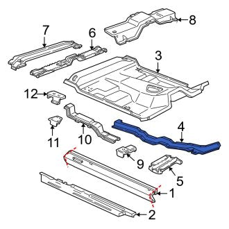 New OEM Right Floor Side Rail Fits, 1998-2011 Ford Ranger - Part # 4L5Z1310110AA