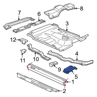 New OEM Front Right Floor Pan Crossmember Fits, 2000-2011 Ford Ranger - Part # YL5Z1310684AA
