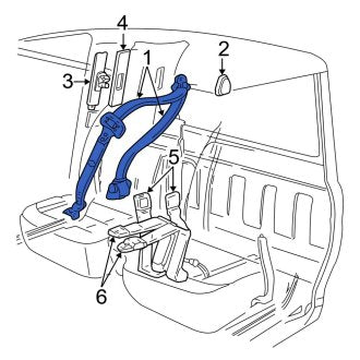 New OEM Right Seat Belt Lap and Shoulder Belt Fits, 2007-2011 Ford Ranger - Part # 7L5Z10611B08AA