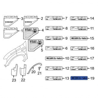New OEM Front Fender Emblem Fits, 2009-2010 Ford F-450 - Part # 9C3Z16720C
