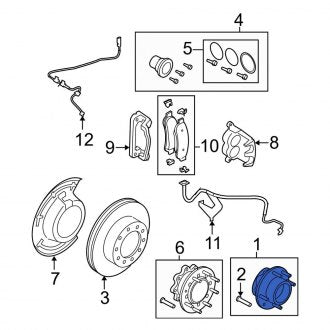 New OEM Front Wheel Bearing and Hub Assembly Fits, 2008-2010 Ford F-350 - Part # AC3Z1104E