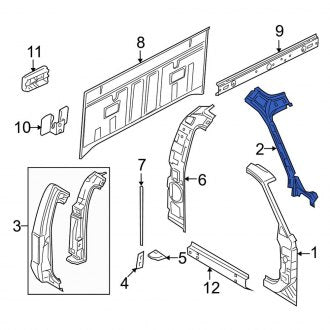 New OEM Right Body A-Pillar Reinforcement Fits, 2008-2010 Ford F-250 - Part # AC3Z2502504A