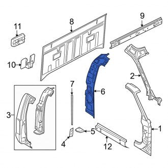 New OEM Right Body C-Pillar Reinforcement Fits, 2008-2010 Ford F-250 - Part # 7C3Z2540476A