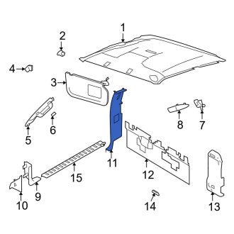 New OEM Right Truck Cab Corner Trim Panel Fits, 2008-2010 Ford F-250 - Part # 7C3Z28278D12CA
