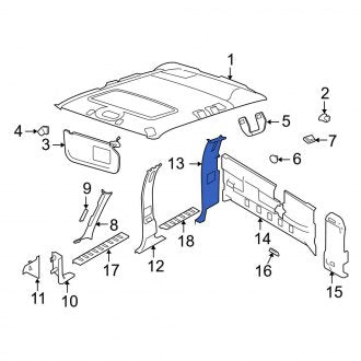 New OEM Right Truck Cab Corner Trim Panel Fits, 2008-2010 Ford F-250 - Part # 8C3Z25278D12CA