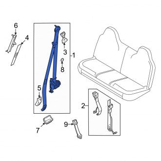 New OEM Front Right Seat Belt Lap and Shoulder Belt Fits, 2008-2010 Ford F-250 - Part # AC3Z28611B08AC