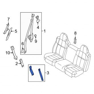 New OEM Front Center Seat Belt Fits, 2008-2010 Ford F-250 - Part # 8C3Z26611B60BB