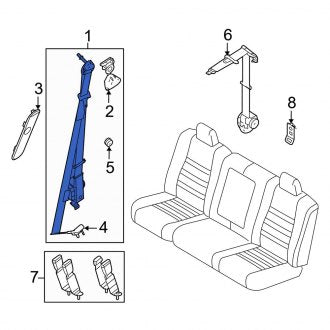New OEM Front Left Seat Belt Lap and Shoulder Belt Fits, 2008-2010 Ford F-250 - Part # AC3Z25611B09AB
