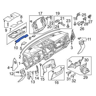 New OEM Right Instrument Panel Trim Panel Fits, 2013-2016 Ford F-250 - Part # DC3Z2504334BA