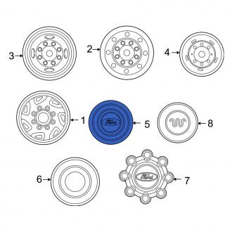 New OEM Wheel Cap Fits, 2003 Ford F-250 - Part # YC3Z1130EA