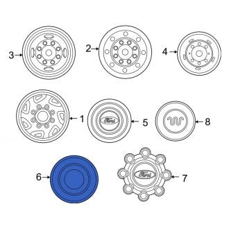 New OEM Wheel Cap Fits, 2003-2007 Ford F-250 - Part # 3C3Z1130DA