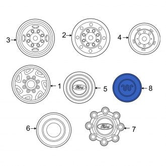 New OEM Wheel Cap Fits, 2003-2007 Ford F-250 - Part # 3C3Z1130CA