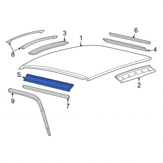 New OEM Left Inner Roof Side Rail Fits, 1999-2009 Ford F-250 - Part # 7C3Z28513A31A