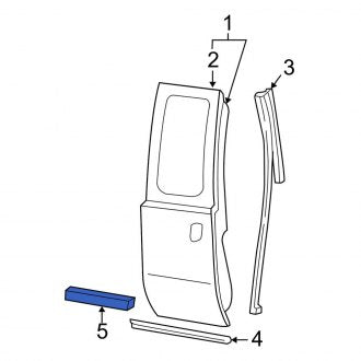 New OEM Rear Door Molding Fits, 2004-2007 Ford F-250 - Part # 5C3Z2825532AAL