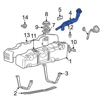 New OEM Fuel Filler Neck Fits, 1999 Ford F-250 - Part # 1C3Z9034NA
