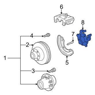 New OEM Rear Disc Brake Caliper Bracket Fits, 2002-2003 Ford E-series - Part # F81Z2B292CA