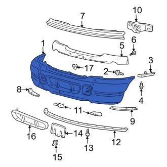 New OEM Front Bumper Cover Fits, 2003-2004 Ford Explorer - Part # 3L2Z17D957VC
