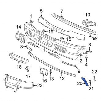 New OEM Front Right Bumper Trim Fits, 2003-2005 Ford Explorer - Part # 3L2Z16038BCC