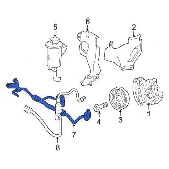 New OEM Power Steering Pressure Hose Fits, 2002-2005 Ford Explorer - Part # 4L2Z3A719AA