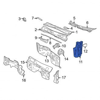 New OEM Right Cowl Side Panel Fits, 2006-2010 Ford Explorer - Part # 6L2Z7802038A