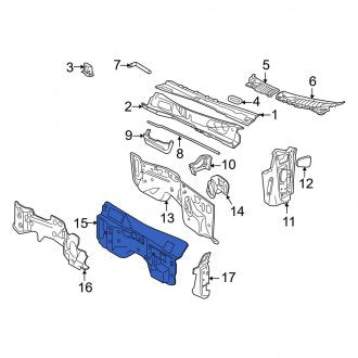 New OEM Inner Cowl Insulator Fits, 2004-2010 Ford Explorer - Part # 6L2Z7801670C