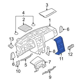 New OEM Instrument Panel Trim Panel Fits, 2008-2010 Ford Explorer - Part # 8L2Z7804302JJ