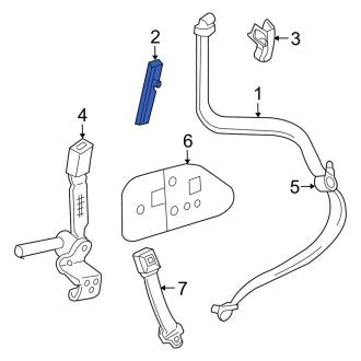 New OEM Front Seat Belt Height Adjuster Fits, 2006-2010 Ford Explorer - Part # 6L2Z78602B82BB