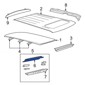 New OEM Rear Roof Header Panel Fits, 2002-2010 Ford Explorer - Part # 1L2Z7841306AA