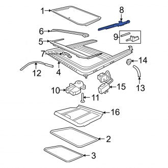 New OEM Right Sunroof Guide Jaw Fits, 2002-2005 Ford Explorer - Part # XL2Z78500A64AA