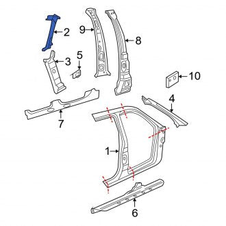 New OEM Right Body A-Pillar Fits, 2006-2010 Ford Explorer - Part # 6L2Z7802500AA