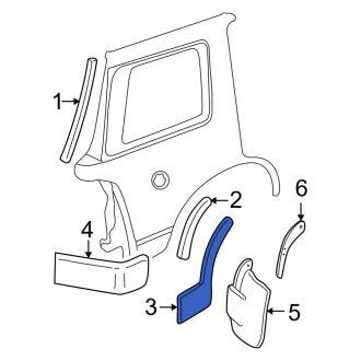 New OEM Rear Right Wheel Arch Molding Fits, 2006 Ford Explorer - Part # 7L2Z7825556BA