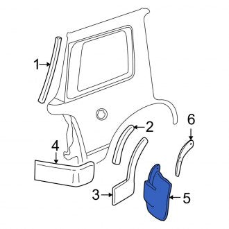 New OEM Rear Left Mud Flap Fits, 2002-2005 Ford Explorer - Part # 1L2Z16A550AAD