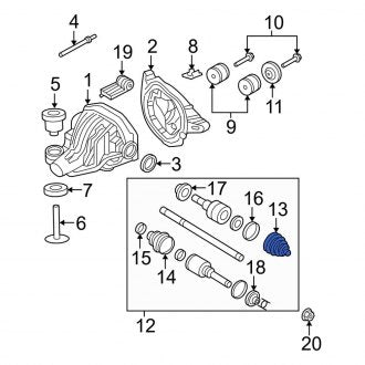 New OEM Rear Right Inner CV Joint Boot Fits, 2002-2004 Ford Explorer - Part # 1L2Z4L537AA
