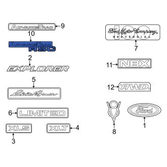 New OEM Rear Hatch Emblem Fits, 2002-2005 Ford Explorer - Part # 1L2Z7842528FA
