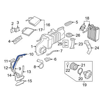 New OEM HVAC Heater Hose Fits, 2004-2005 Ford Explorer - Part # 3L2Z18472CB
