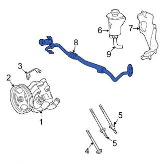 New OEM Upper Power Steering Pressure Hose Fits, 2002-2005 Ford Explorer - Part # 3L2Z3A719CA