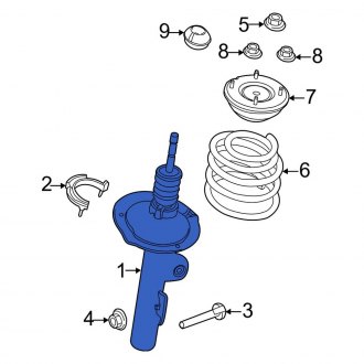 New OEM Front Left Suspension Strut Fits, 2014-2015 Ford Explorer - Part # EB5Z18124A