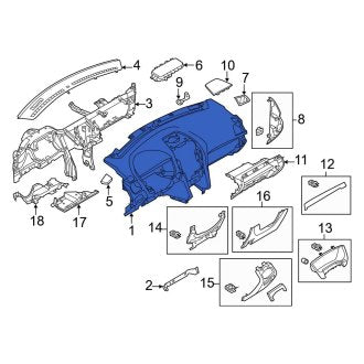 New OEM Dashboard Panel Fits, 2011-2012 Ford Explorer - Part # BB5Z7804320AB