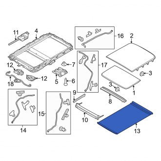 New OEM Sunroof Cover Fits, 2011-2015 Ford Explorer - Part # BB5Z78519A02AB