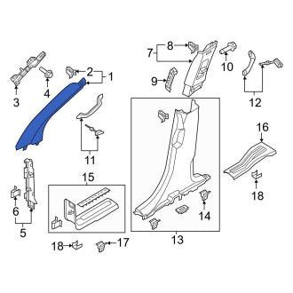 New OEM Left Body A-Pillar Trim Panel Fits, 2011-2015 Ford Explorer - Part # BB5Z7803599AB