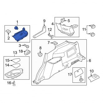 New OEM Right Body C-Pillar Trim Panel Fits, 2011-2015 Ford Explorer - Part # BB5Z7831004AA