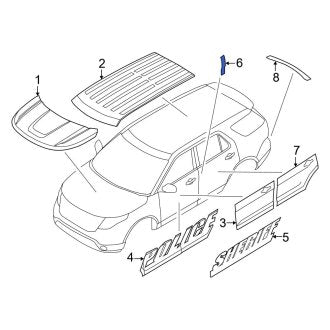 New OEM Front Left Door Decal Fits, 2013-2015 Ford Explorer - Part # DB5Z7820001DA